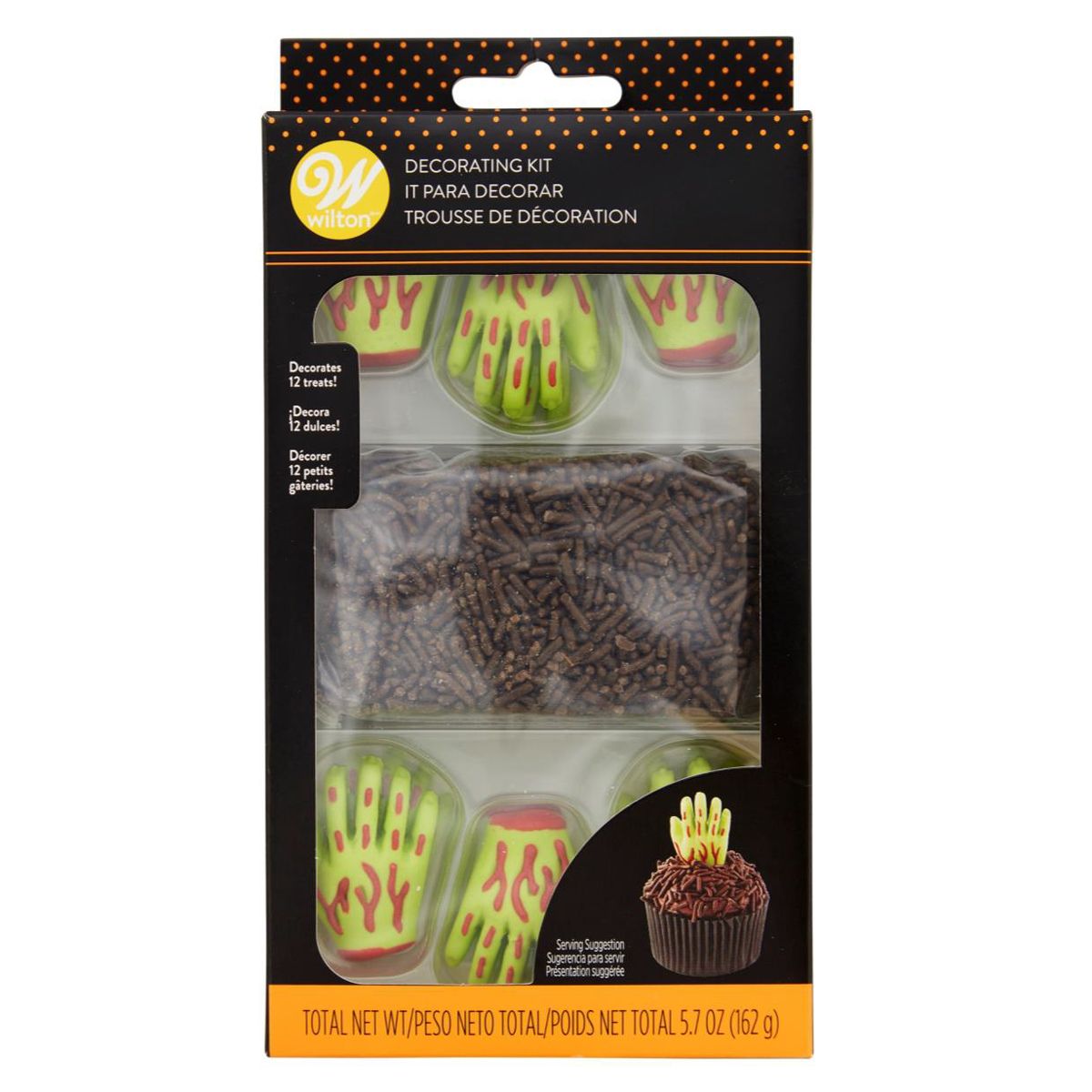 Kakepynt spiselig Zombie Hand set 12 pk