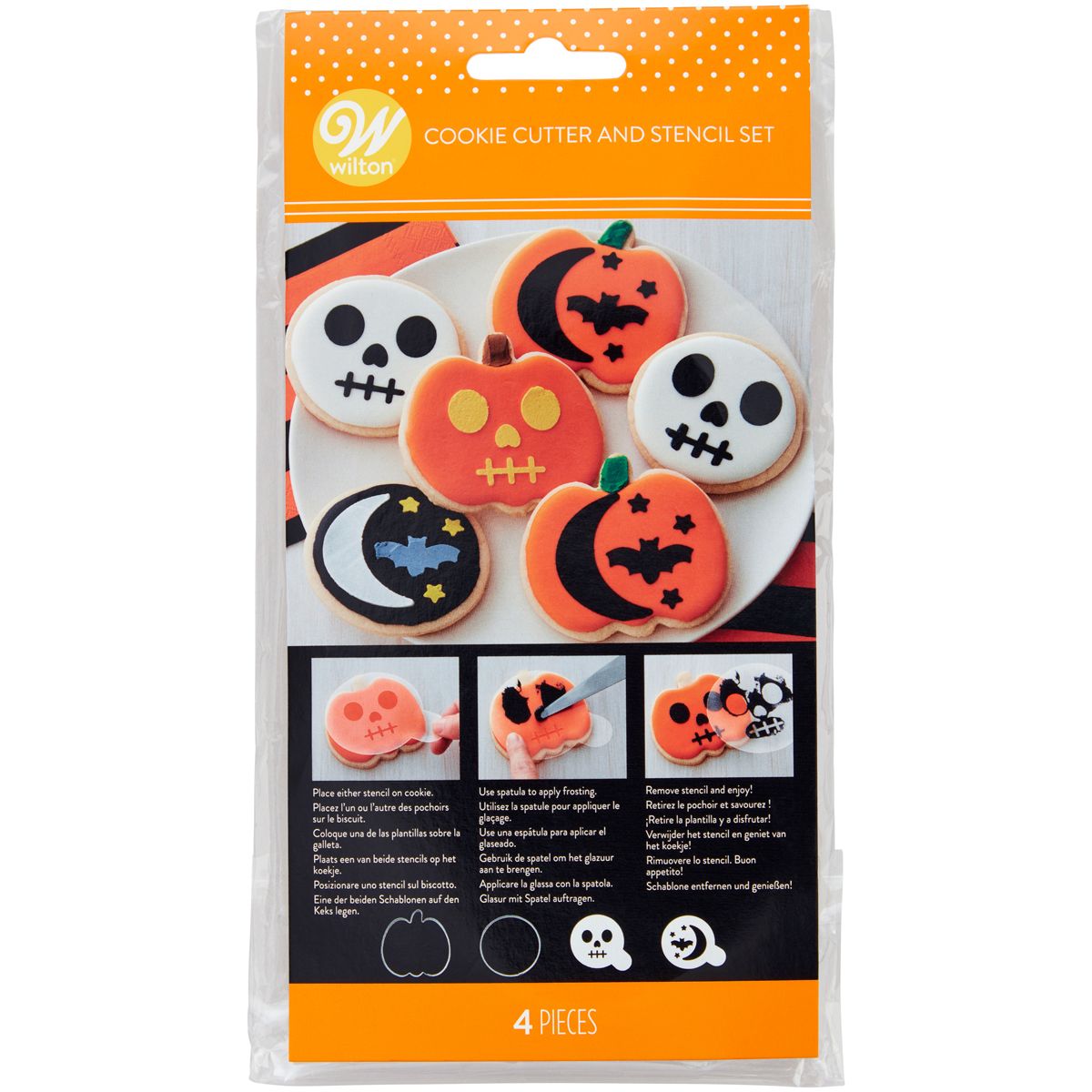 Utstikkersett Halloween med stencil, 4 dl