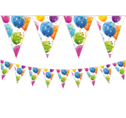 Flaggrekke med Ballonger i plast (9 flagg)