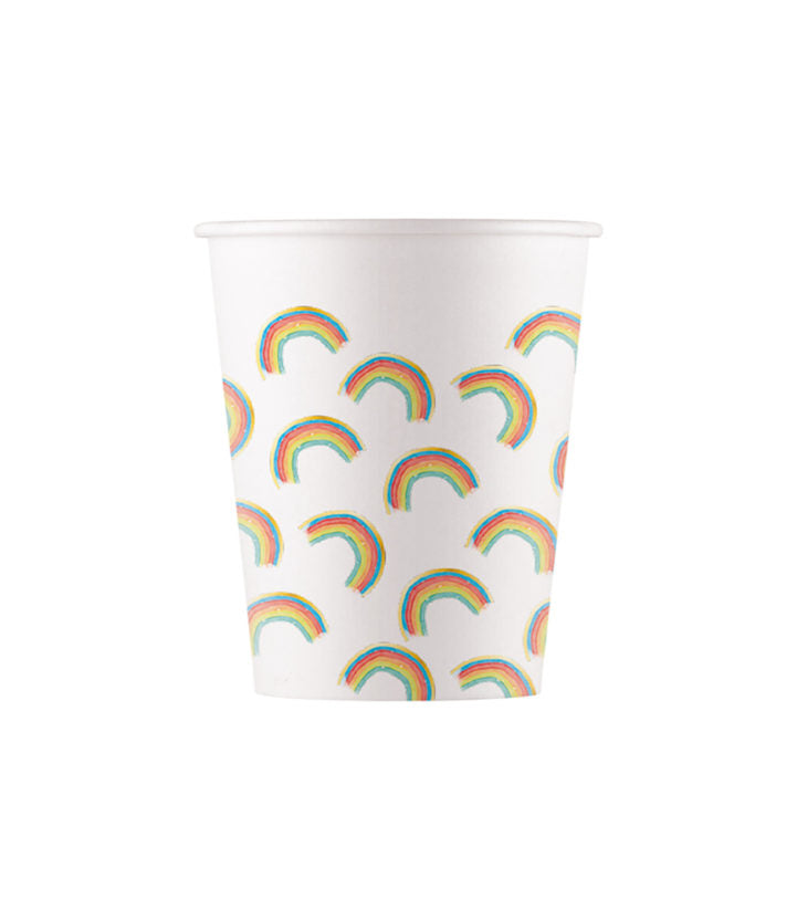 Drikkekrus i Papp, Rainbow Party 8 stk