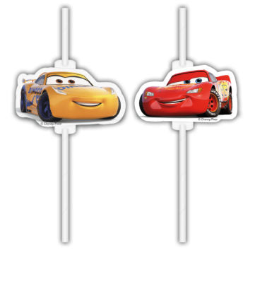 Sugerør Cars 3, i papir, 4 stk