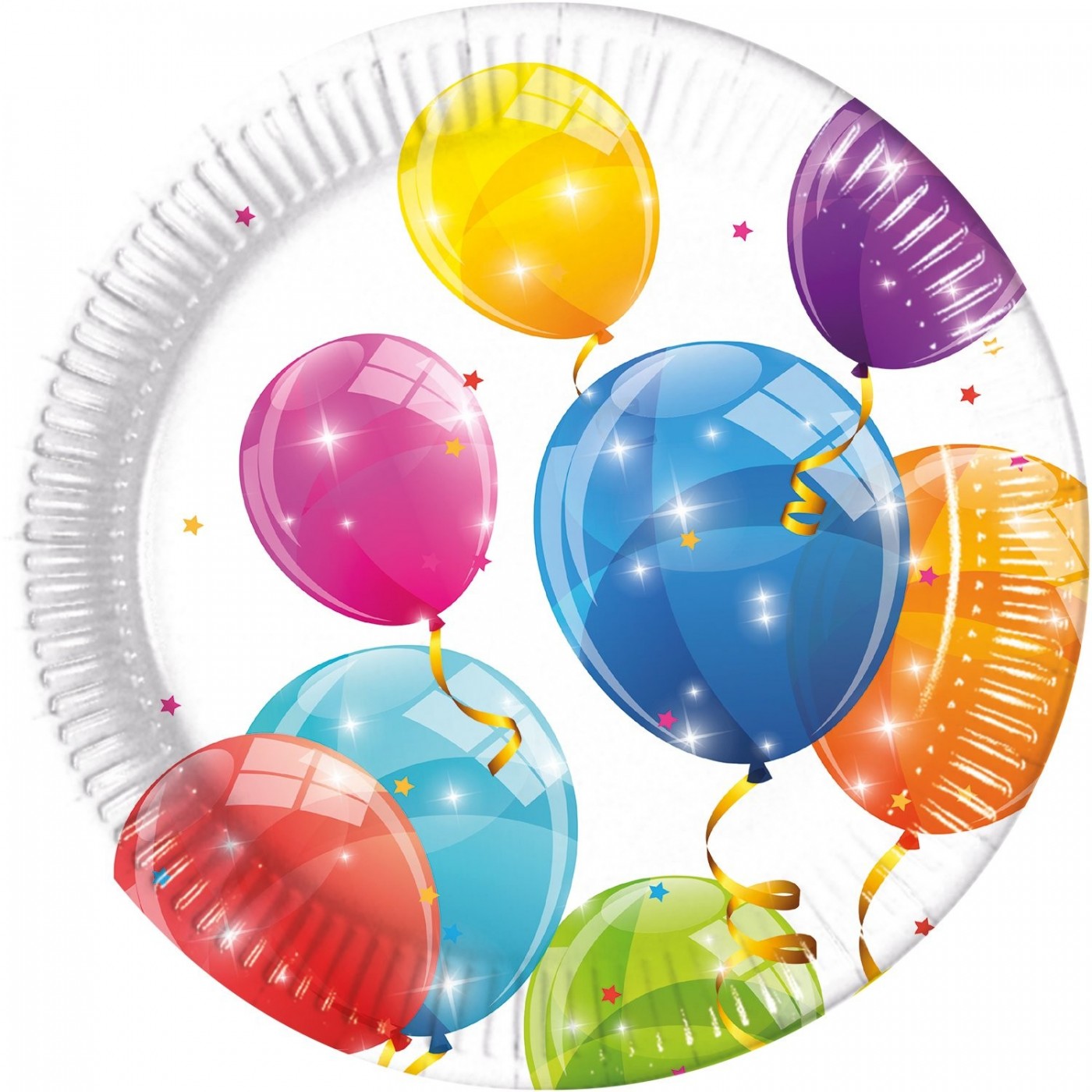 Papptallerken Ballonger 23cm 8 stk