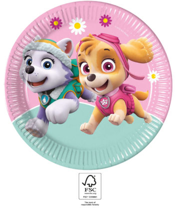 Papptallerken Paw Patrol Skye And Everest 23 cm, 8
