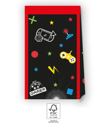 Gavepose i papir Gaming Party, 4 stk