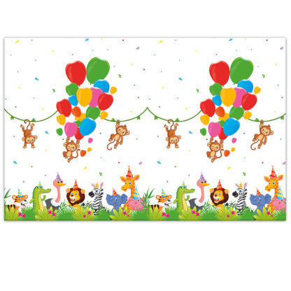Plastduk Jungle Balloons 120x180cm