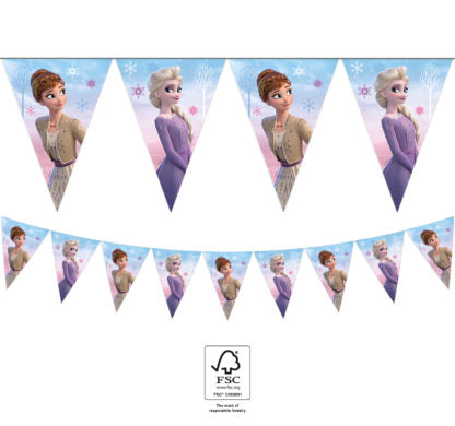 Flaggrekke Frozen 2 Wind Spirit i papir, 9 flagg