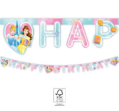 Banner i papp Princess Live Your Story, Happy Birt