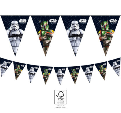 Flaggrekke Star Wars Galaxy i papir, 9 flagg