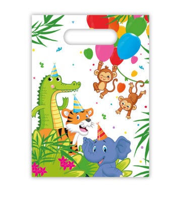 Gavepose i plast Jungle Balloons, 6 stk