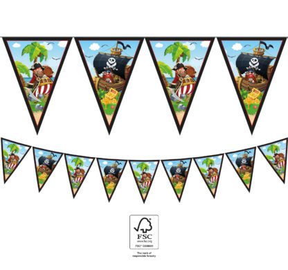 Flaggrekke Island Pirates i papir, 9 flagg