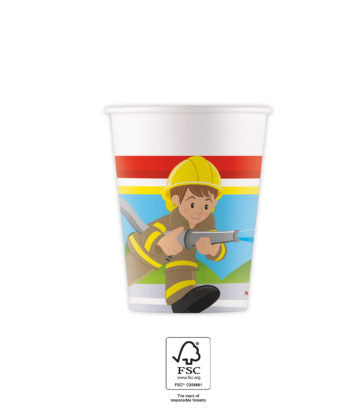 Drikkekrus i papp Firefighters 8 stk