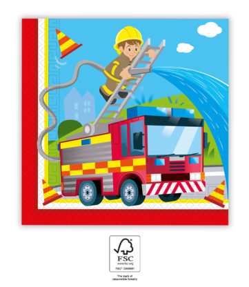 Papirservietter Firefighters 20 stk, 33x33cm