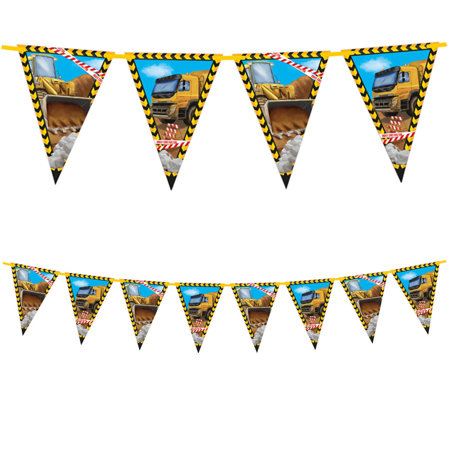 Flaggrekke i papir Anleggsmaskiner 2,3m