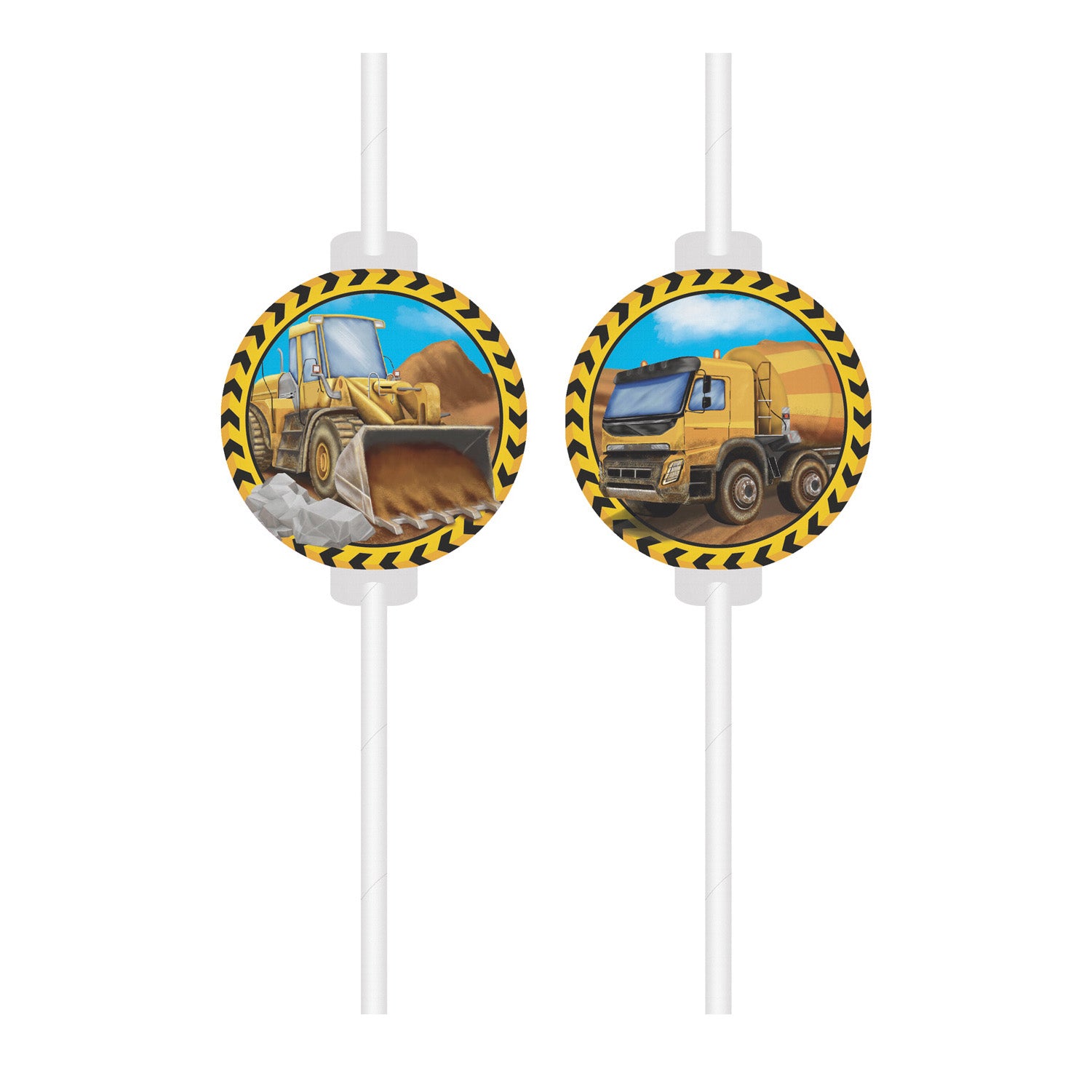 Sugerør i papir Anleggsmaskiner 4stk