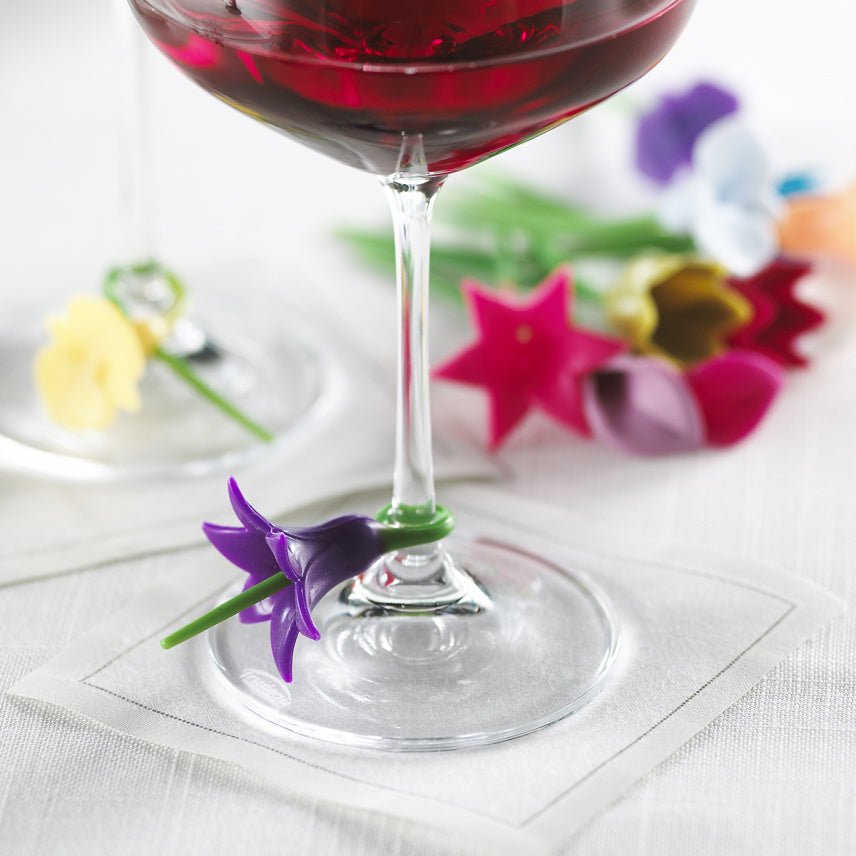 Wine Charms Blomster for merking av glass, 12 pk 3
