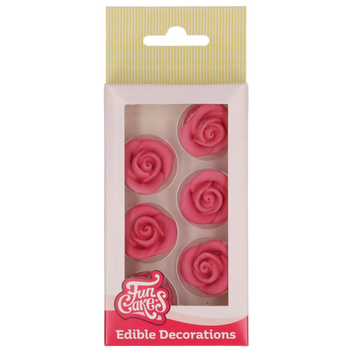 Kakepynt Roser Rosa 6 stk Marsipan, 2,5cm