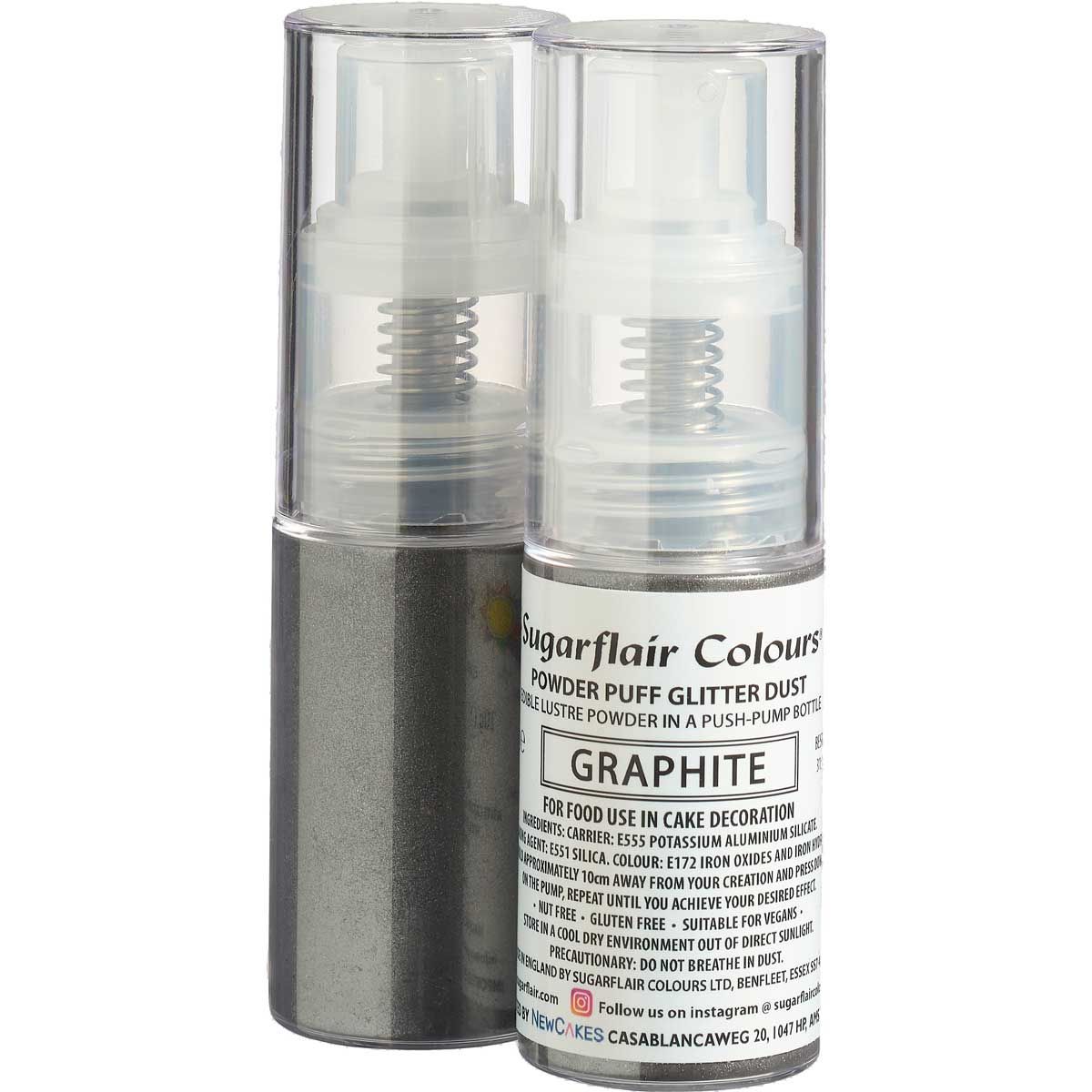 Sugarflair Powder Puff Glitter Dust Graphite