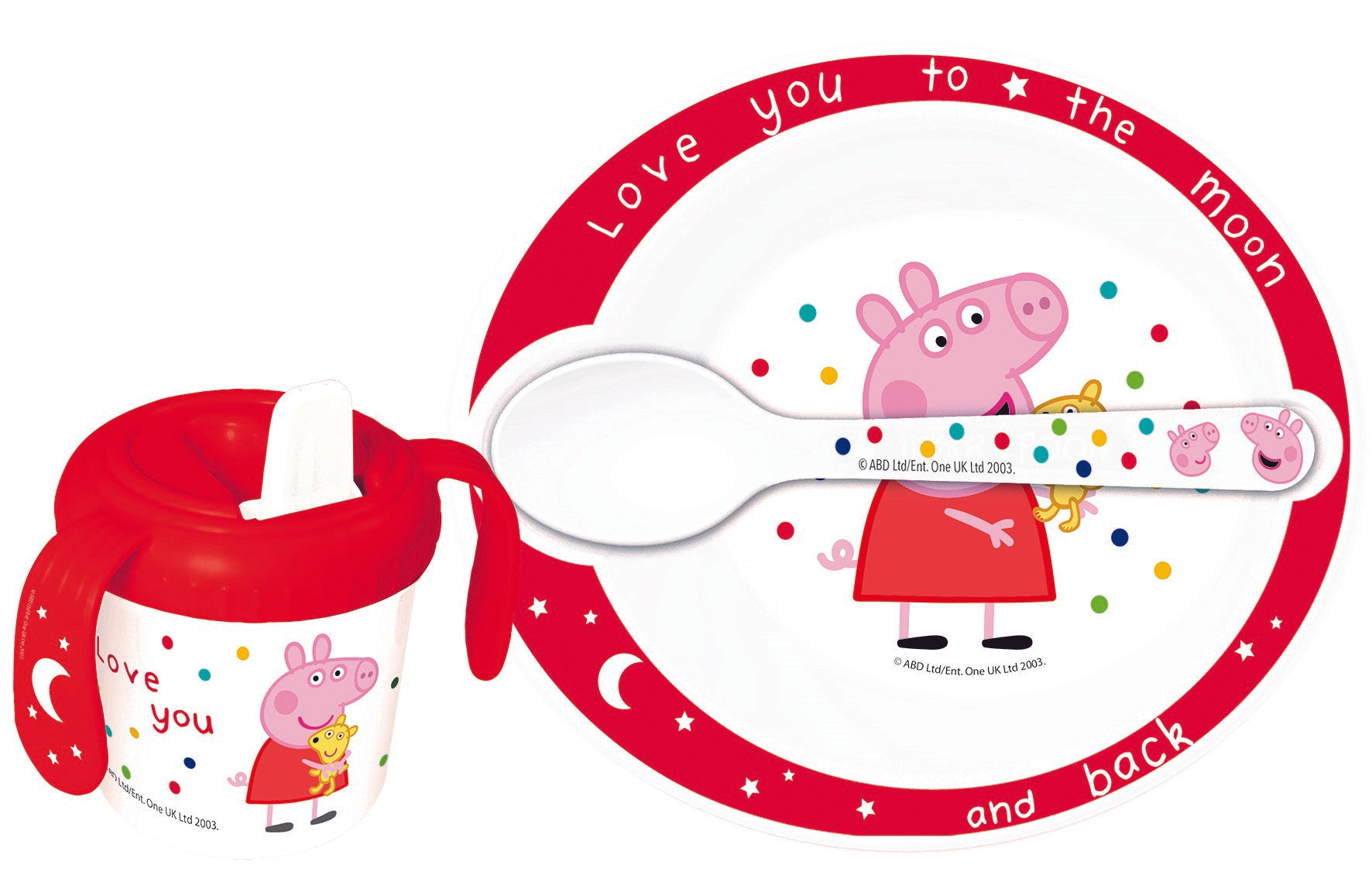 Barnesett Peppa Pig Baby, Tutekopp, skje og dyp ta 2