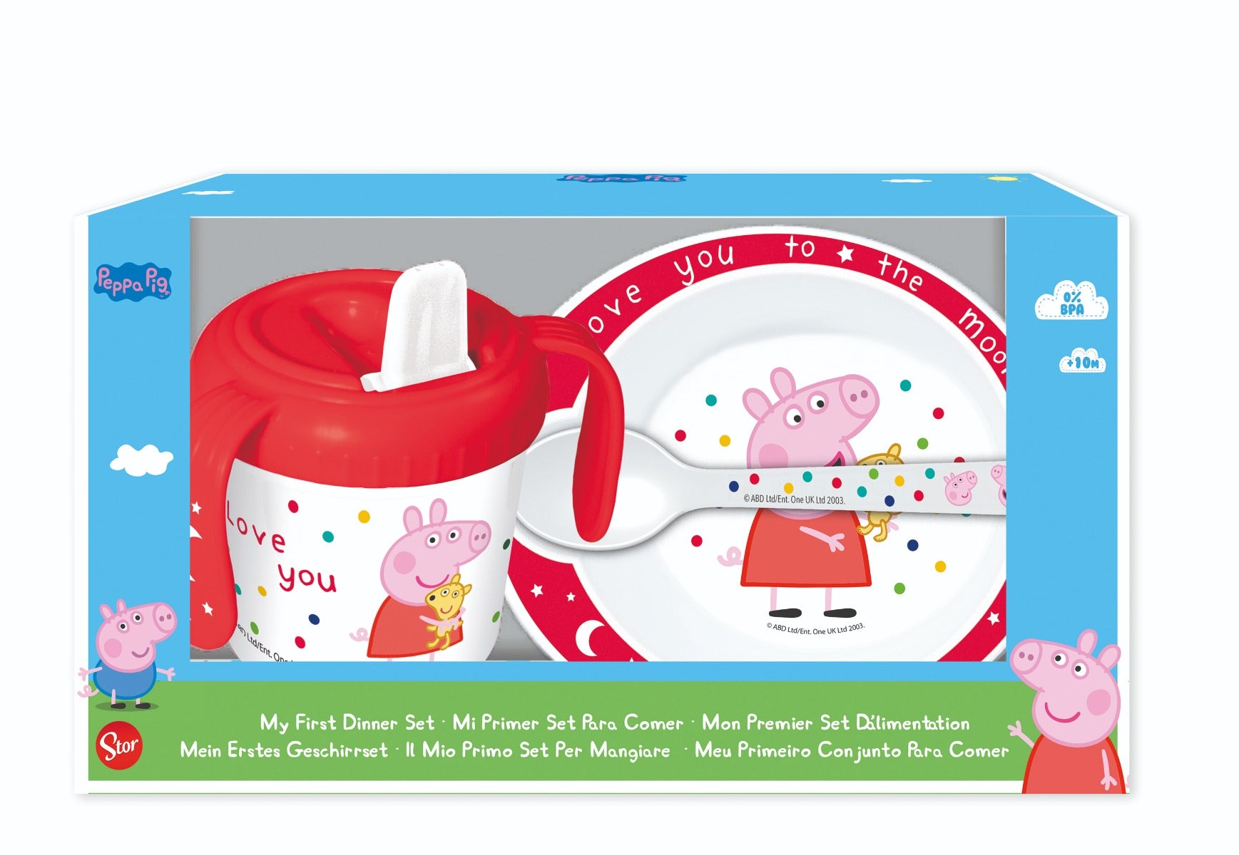 Barnesett Peppa Pig Baby, Tutekopp, skje og dyp ta