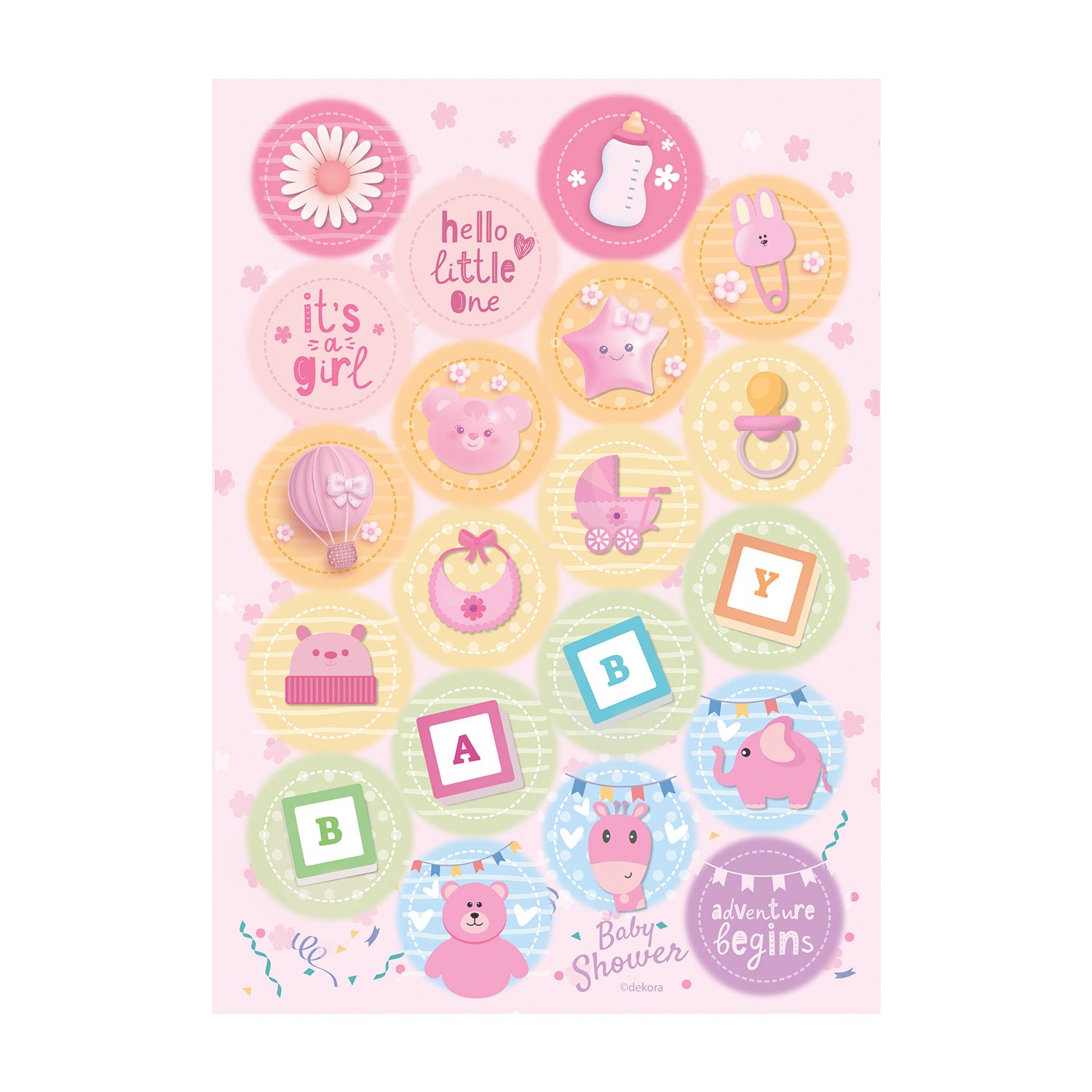 Kakebilder BabyGirl Wafer 3,4cm