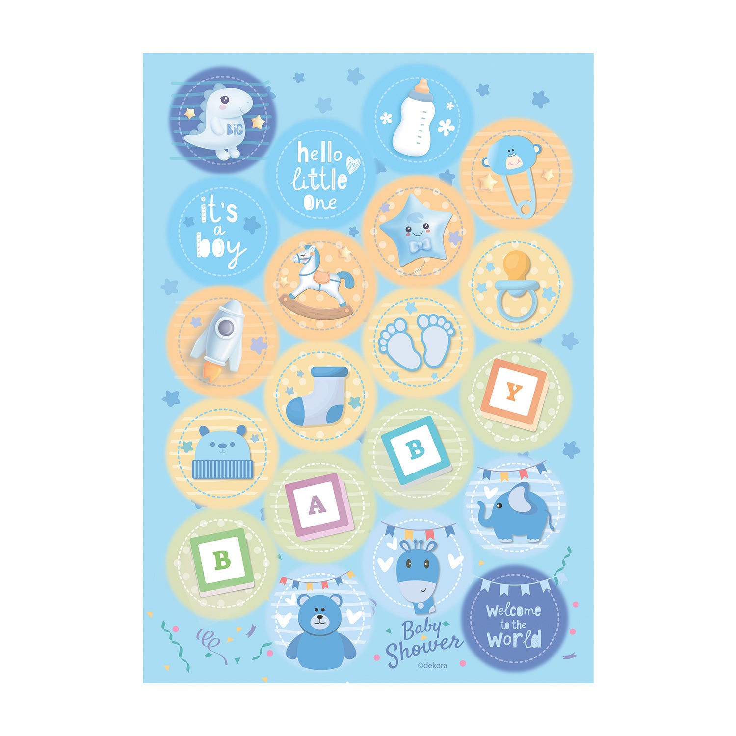 Kakebilder BabyBoy Wafer 3,4cm