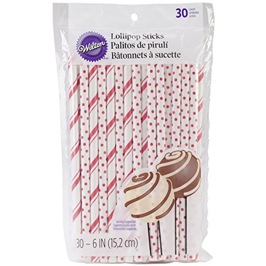 Lollipop Sticks Sugerør, Rød, 30 stk