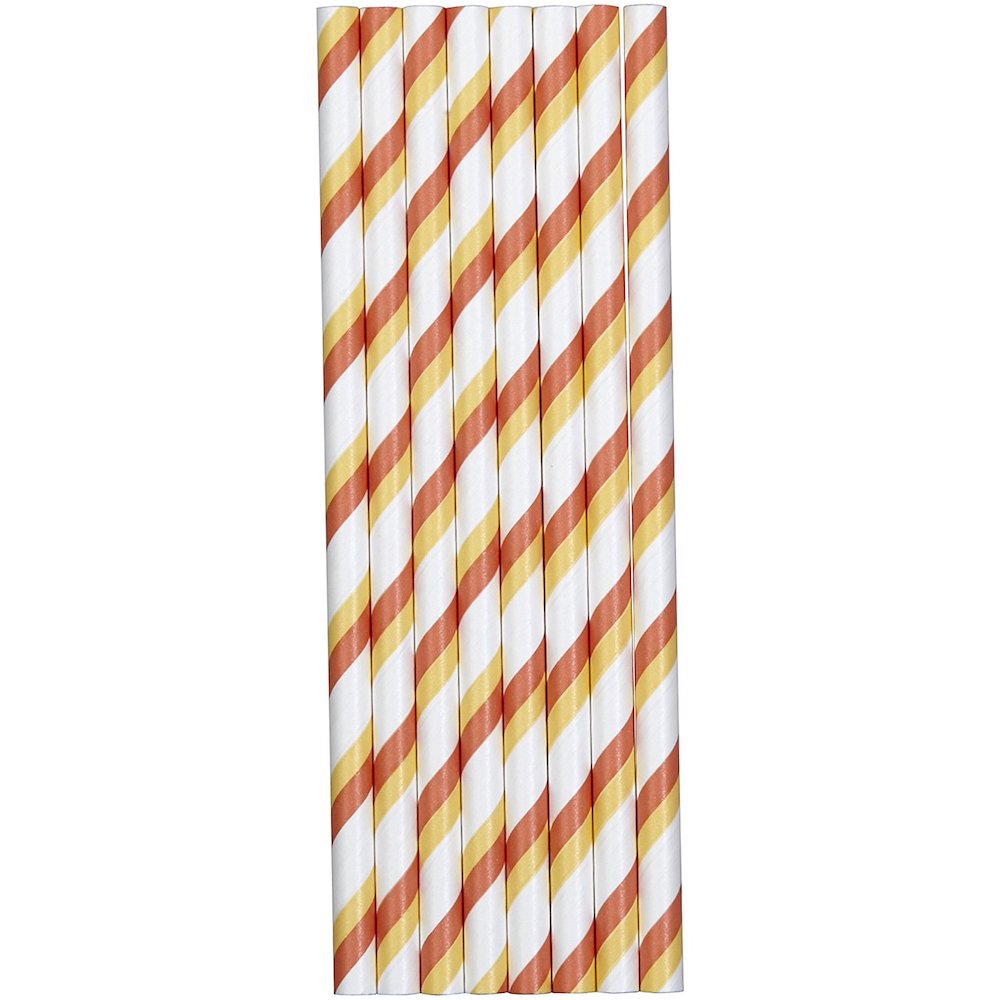 Lollipop Sticks Sugerør, Orange Gul Hvit, 30 stk 2