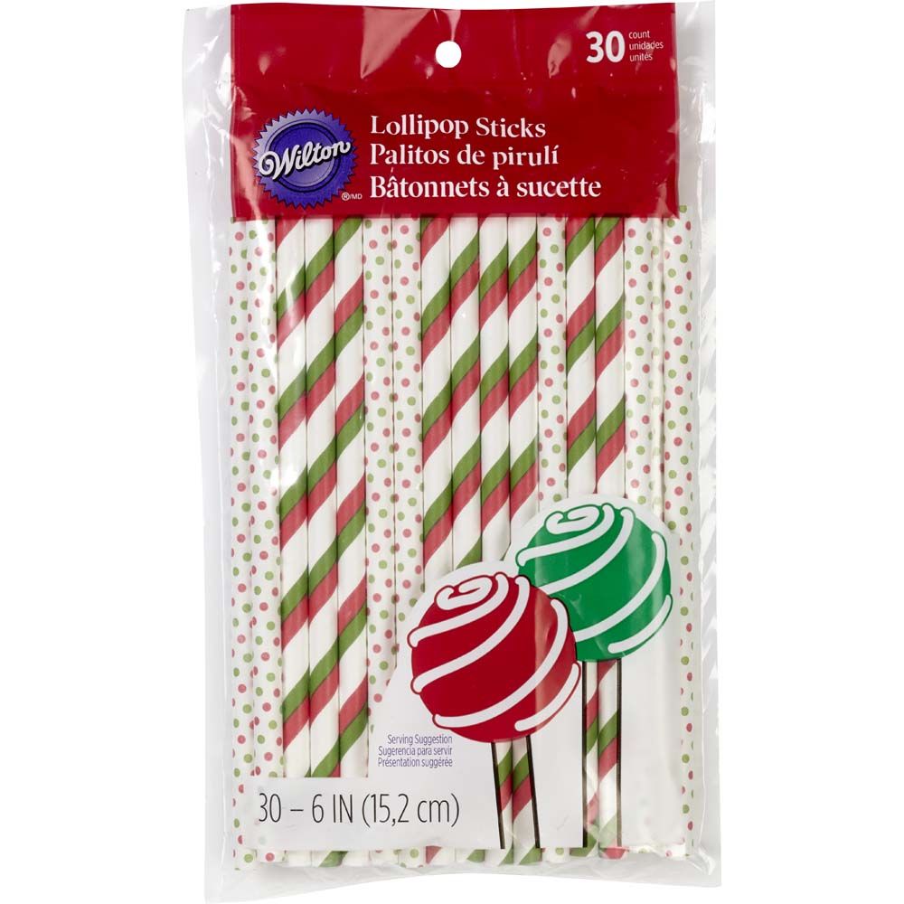 Lollipop Sticks Sugerør, Rød Grønn, 30 stk