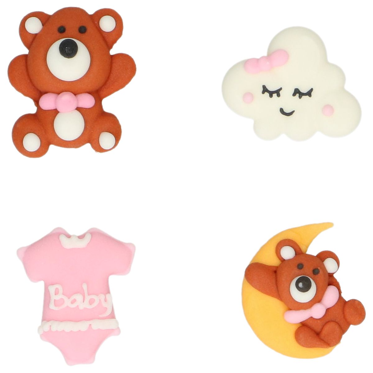 Wilton Kakepynt Baby Rosa 8 stk