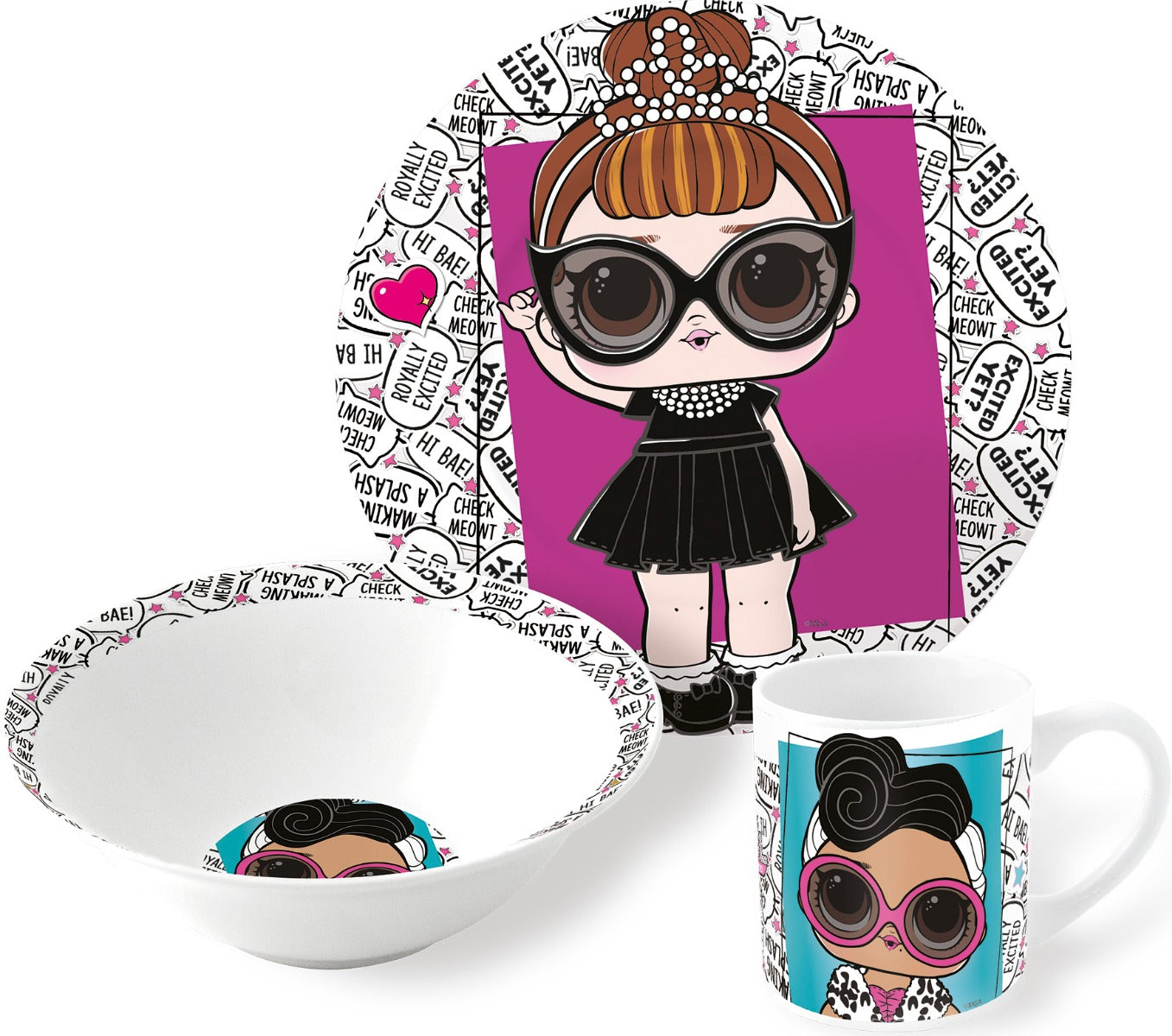 Barnesett i keramikk 3 deler, LOL Suprise 2