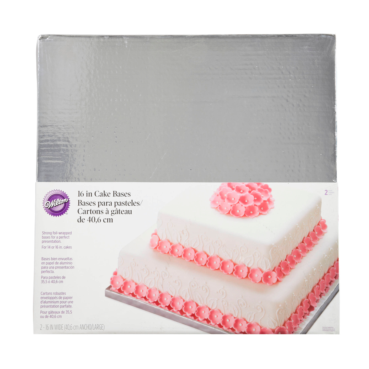 Kakeplater sølv, 13 mm, 40 cm, 2 stk