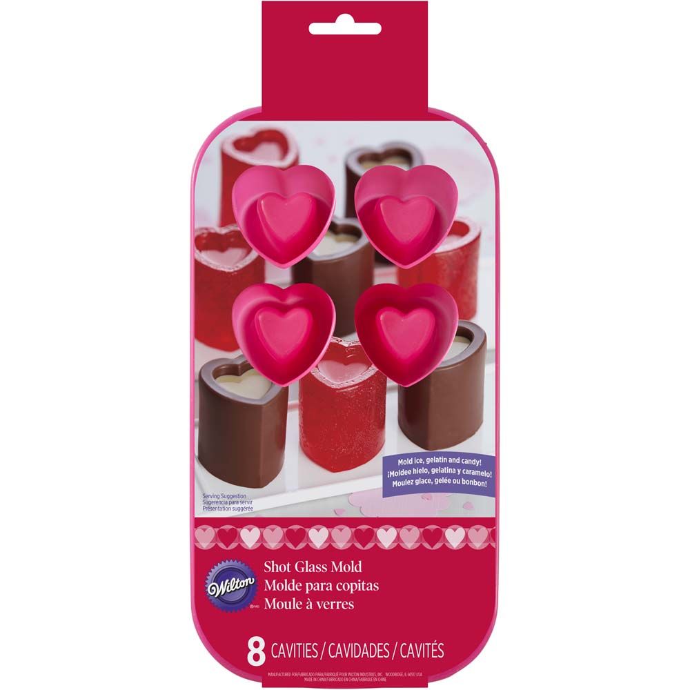 Konfektform Silikon Shot glass Hjerter