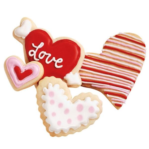 Utstikker i metall, div Hjerter 3