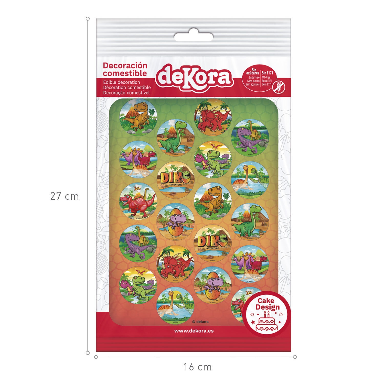 Kakebilder Dinosaur 3,4 cm 20 stk, Sukkerfri 2