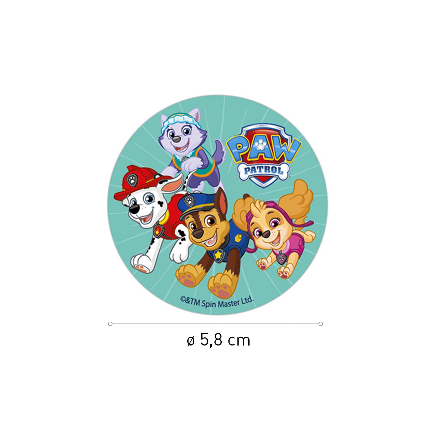 Kakebilder Paw Patrol 5,8 cm, 6 stk 2