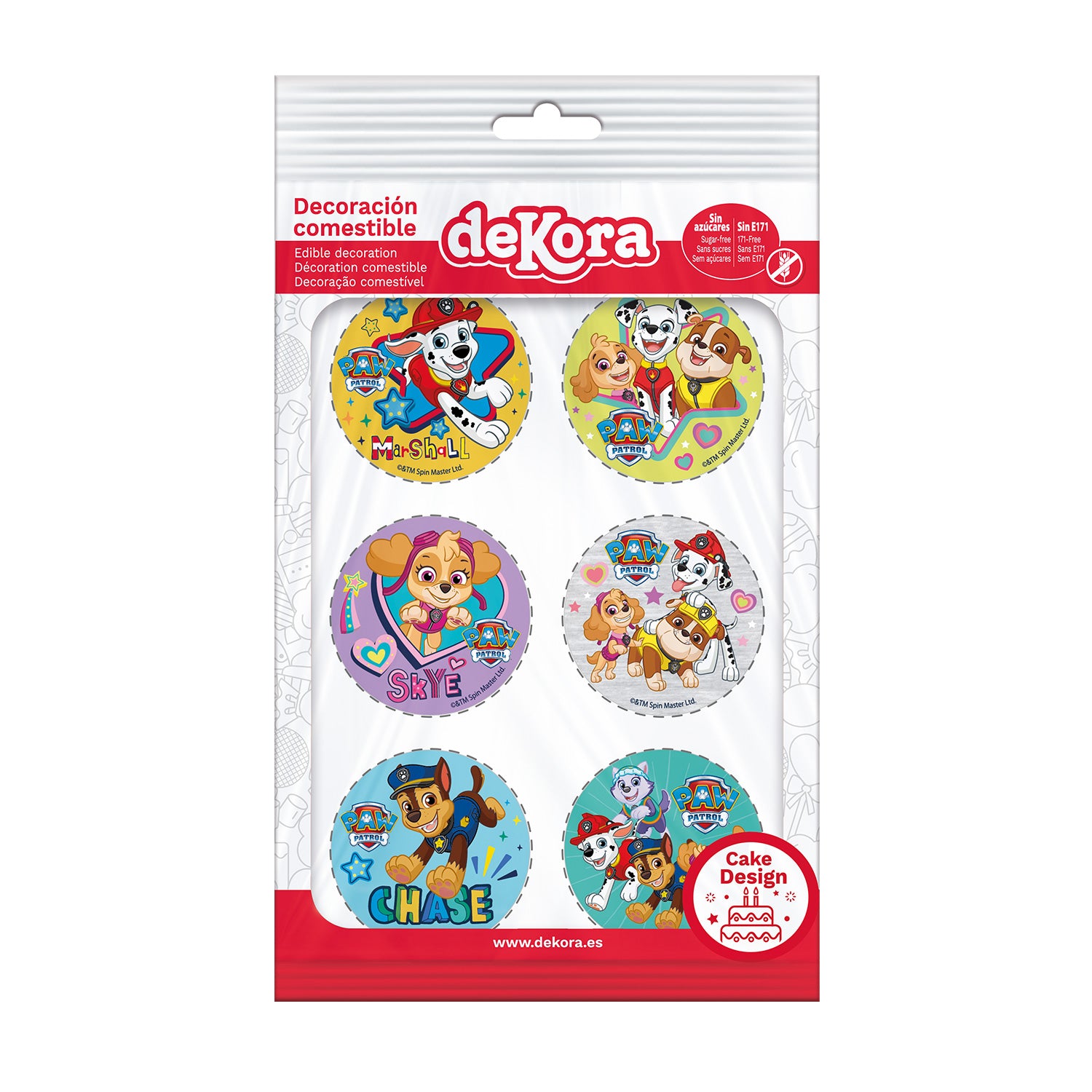 Kakebilder Paw Patrol 5,8 cm, 6 stk 4