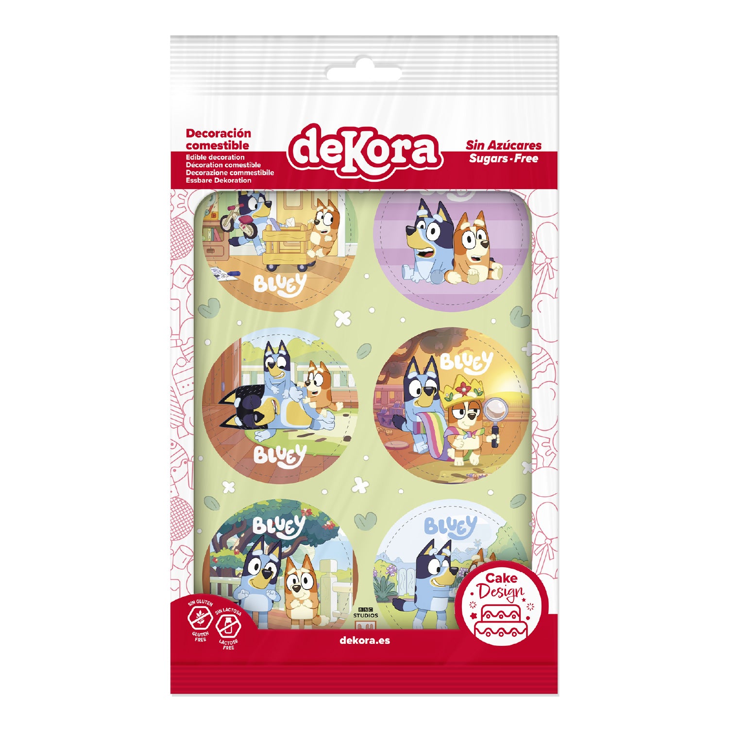 Kakebilde Bluey og Bingo 5,8cm, 6 stk