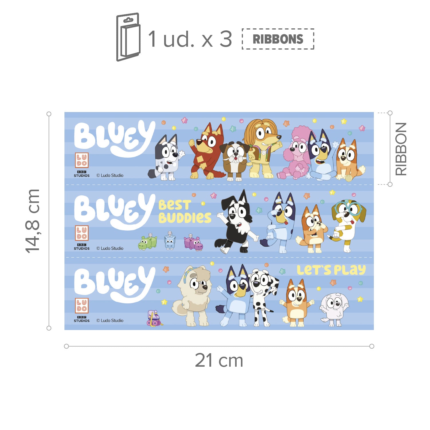 Kakebilde Bluey og Bingo Ribbons 14,8X21CM