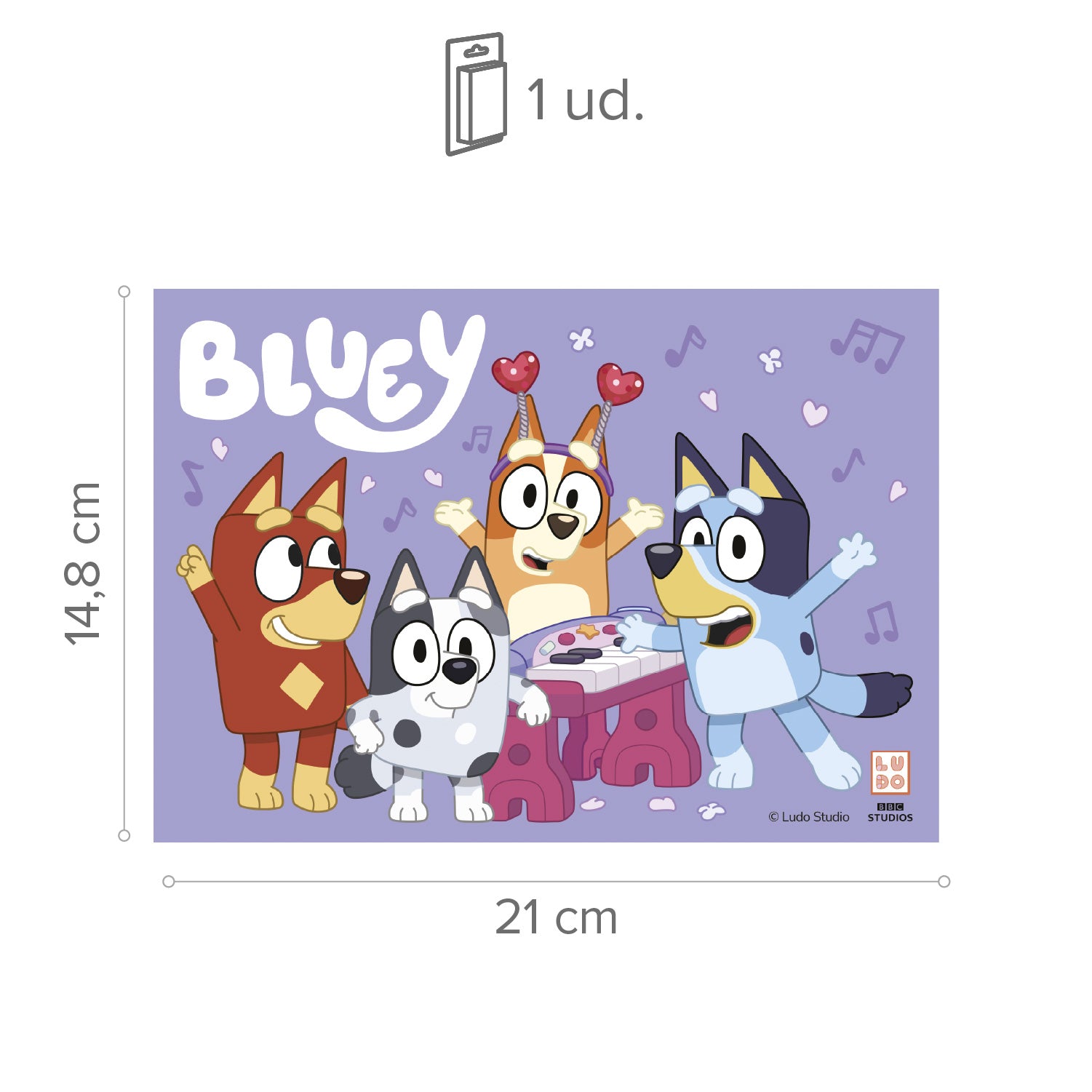 Kakebilde Bluey og Bingo 14,8X21CM