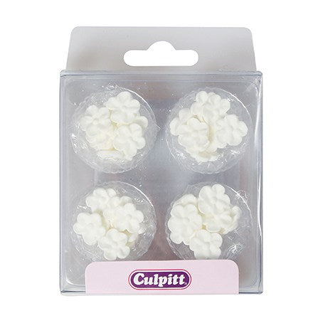 Kakepynt spiselig, Miniblomster Hvite 48 stk 2