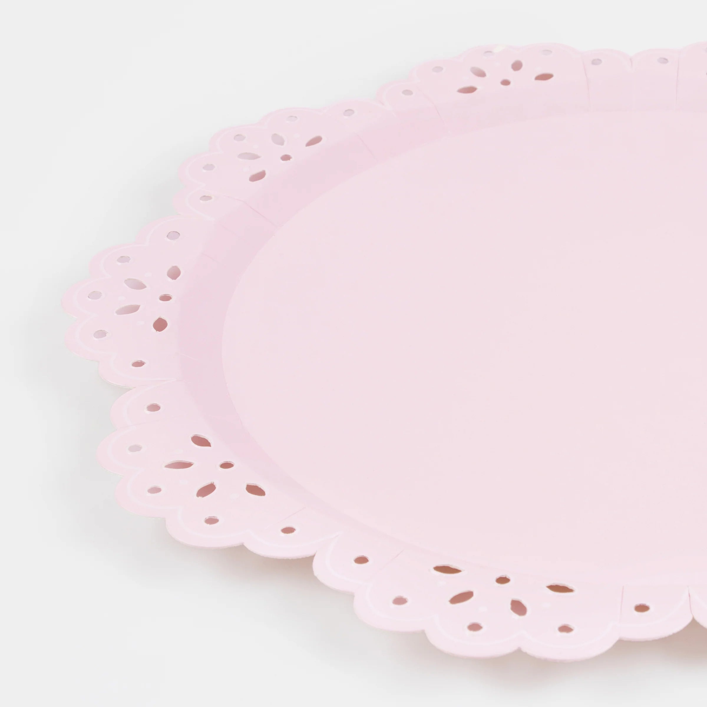 Meri Meri Papptallerken Rosa Blonde 33 cm, 8 stk