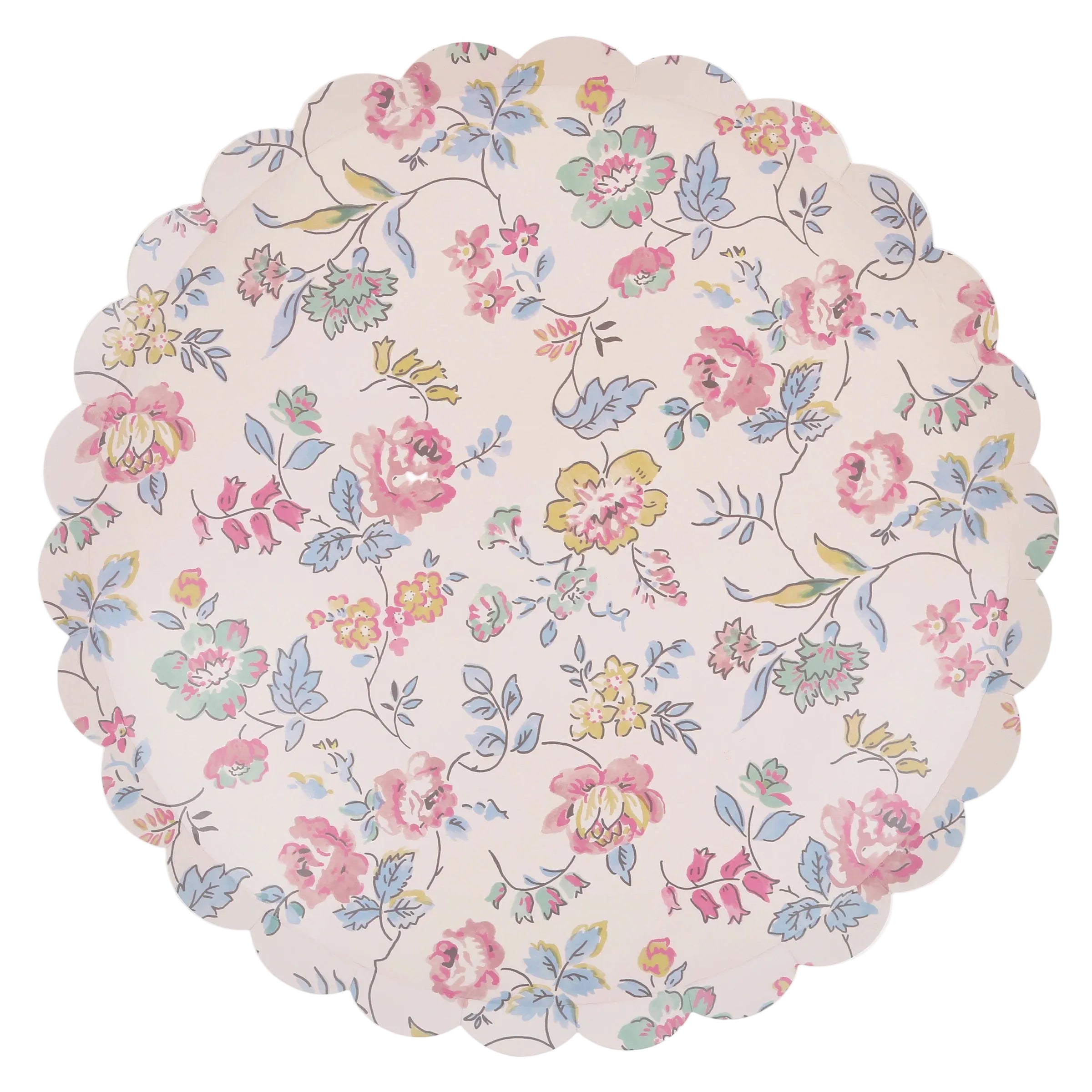 Meri Meri Papptallerken Rosa Chintz 26 cm, 8 stk