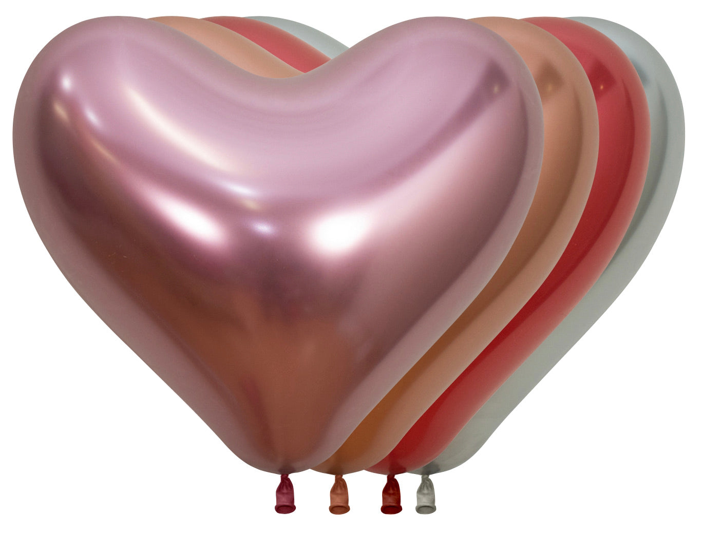 Ballong Hjerte Crystal ass 35 cm, 12 pk
