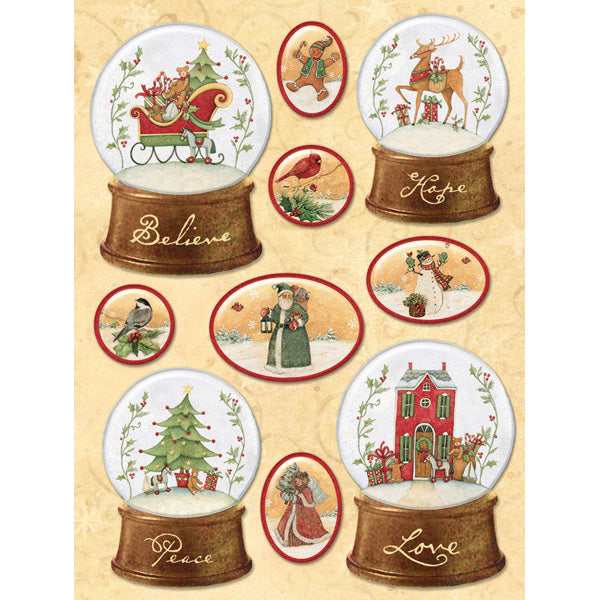 Klistremerker Snø Globe Susan Winget