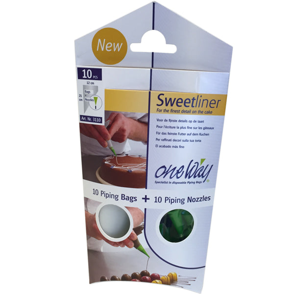 Sprøyteposer med tip, Sweetliner, 10/10 stk, 12x21