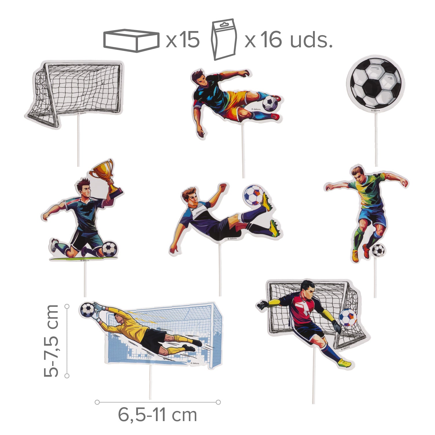 Kaketopper Fotball 16stk