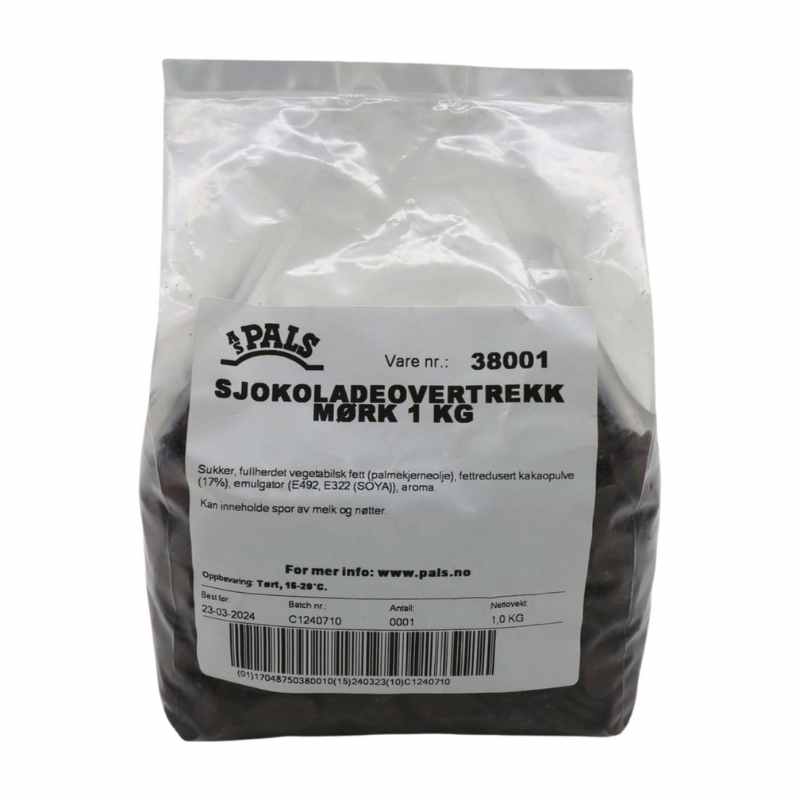 Pals Sjokolade Overtrekk Mørk Non-temp 1kg 2