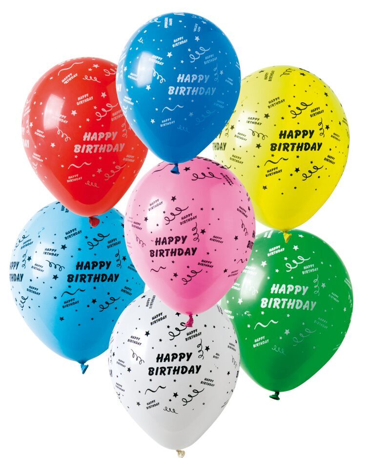 Ballonger Happy Birthday, 6 stk