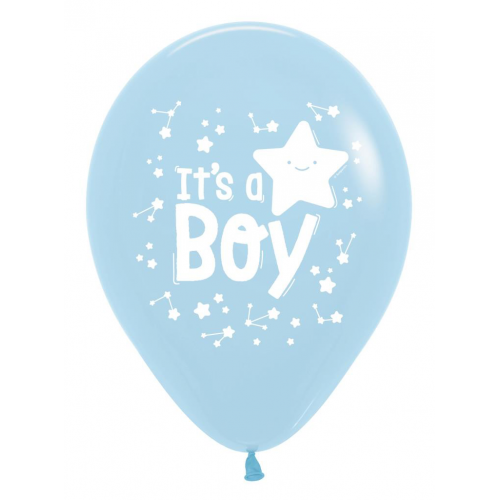 Ballonger Lyseblå Pastel, It´s A Boy 30cm, 12 PK