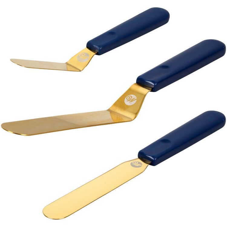 Spatula set 3 dl i Messingfarge og Blått 2